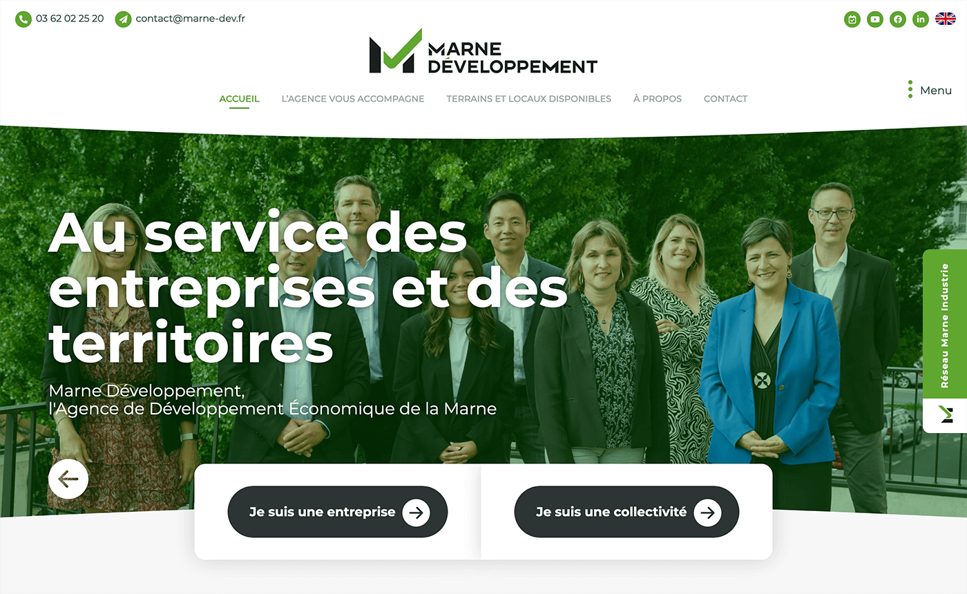 screencapture du projet web marnedev